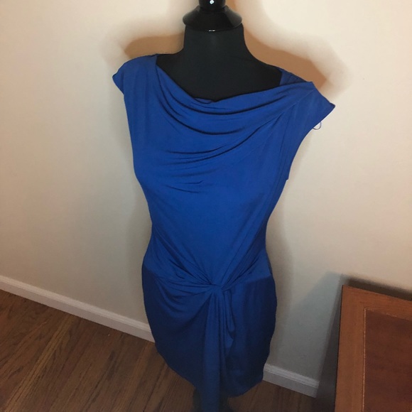Beautiful Royal Blue MK Drape Dress - Picture 2 of 2